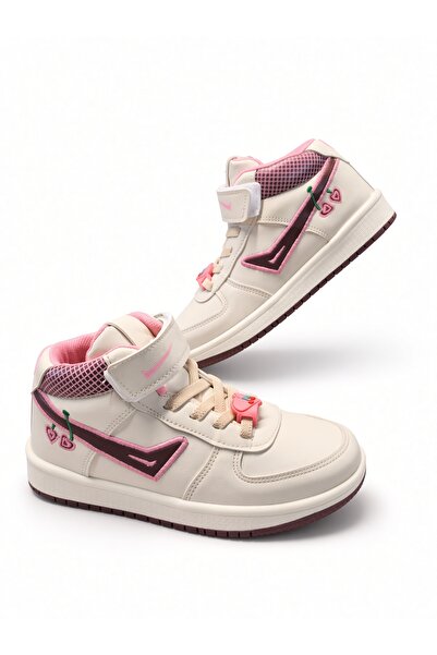 McDark Children's Beige Velcro Lace-Up Sneaker Shoes