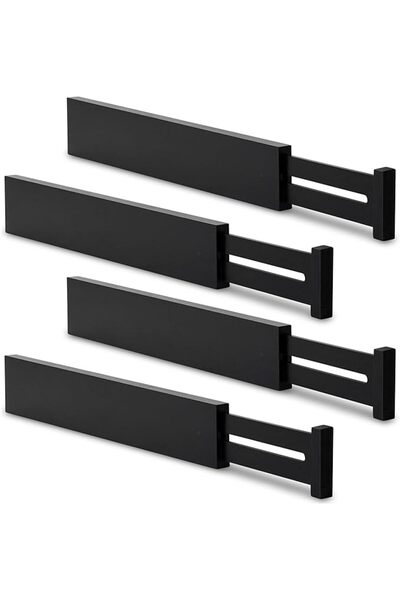 Utoplike 4pcs Bamboo Drawer Dividers, Large Adjustable Drawer Organisers, Spr...