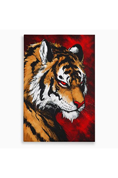 Luxcanva Tablou Canvas Tigrul Furtunos 40x60 cm pe Sasiu Lemn Tigru Animal Sa...