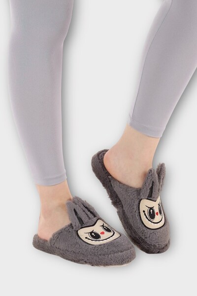 Jagulep Warm Winter Women's House Slippers with Cute Rabbit Figure Fume
