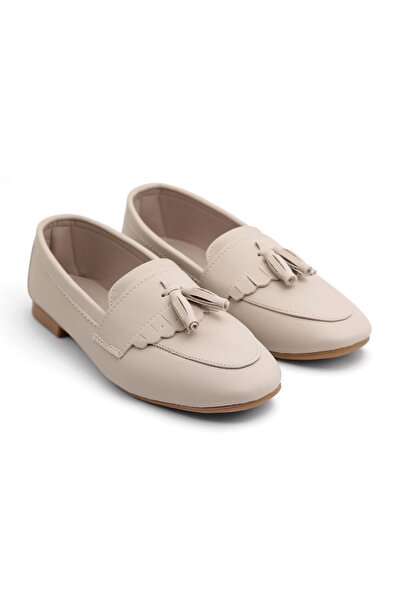 MAYA SHOES Kadın Loafer Babet Püskül Detaylı