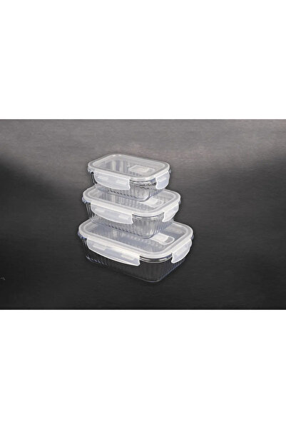 NN Set de 3 recipiente din sticlă, 380/640/1040 ml, Transparente