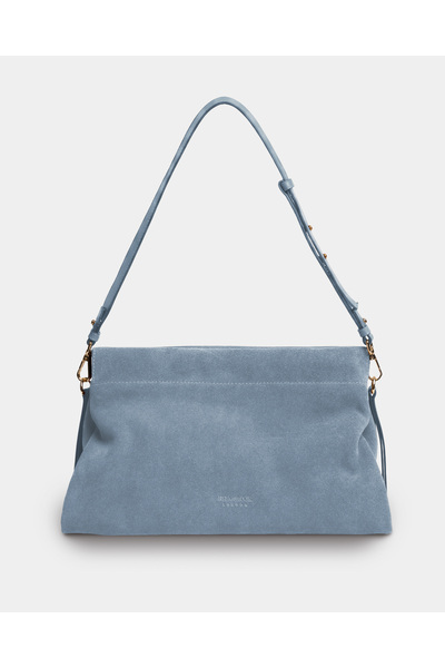 HELMBROOK London Audrey Nubuck Stylish Daily Office Special Occasion Women's Shoulder Bag - Blue