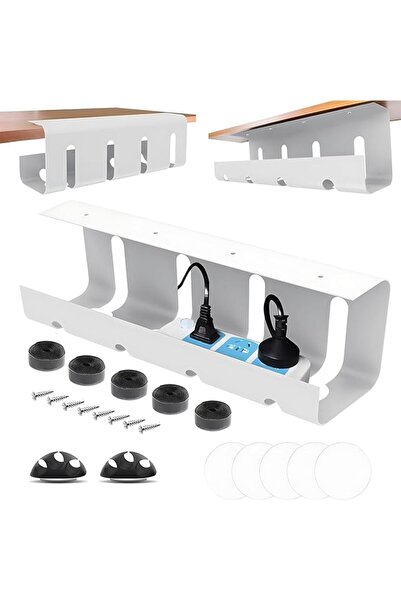 GENERAL 2 Pack Under Desk Cable Management Tray,No Drilling Wire Management O...
