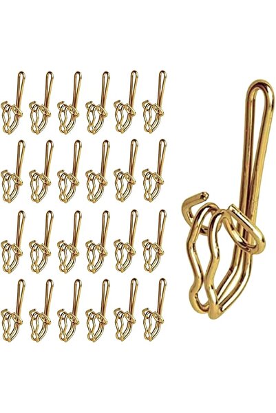 Bukela Brass Curtain Hooks 100 Pack Metal Curtain Header Tape Drapery Hooks H...