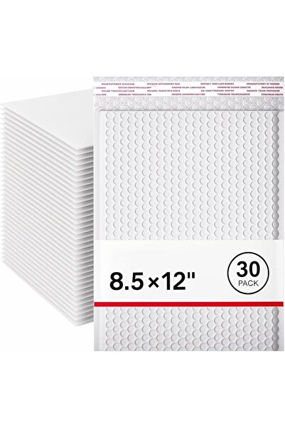 KASTWAVE 30 Pack Poly Bubble Mailers, White Self Seal Padded Envelopes, Water...