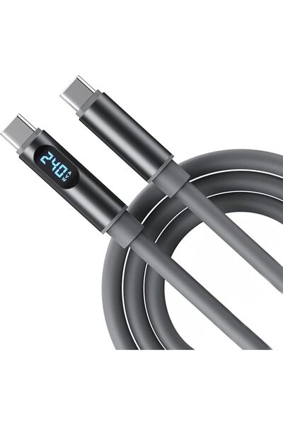 TERRIFI 240W USB C to USB C Cable with V/A/W Display, Fast Charging Type C Ca...