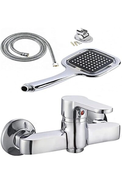 Generic Luxury Shower Set with Chrome Mixer, Shower Head, Flexible Hose, Wall...
