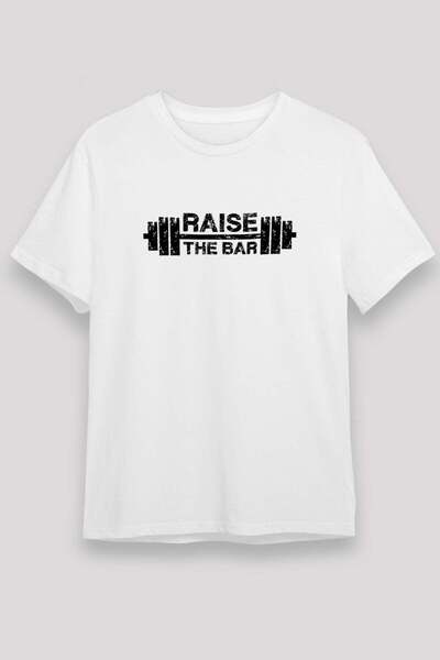 Darkhane Barbell Printed Unisex White T-Shirt - Tshirt