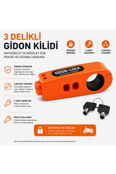 Summer love 3 Delikli Motosiklet Gidon Kilidi – Anahtarlı Hırsızlık Önleyici ...