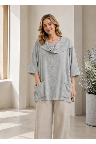 MARWARİ OTANTİK BUTİK 100% Cotton Fabric Capri Sleeve Double Pocket Flared Wo...