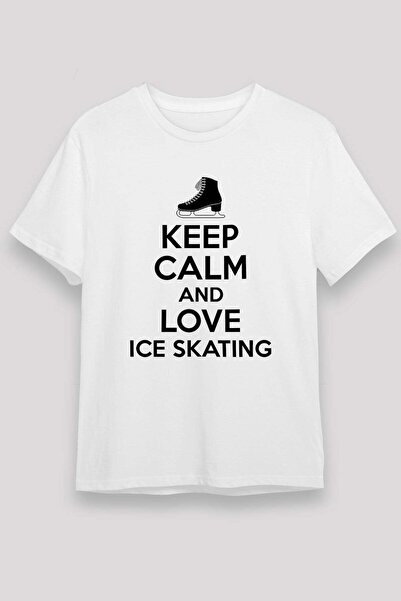 Darkhane Ice Skating Printed Unisex White T-Shirt - Tshirt
