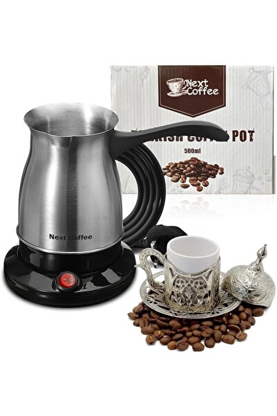Next Coffee ماكينة صنع الشاي التركي الكهربائية، سعة 500 مل، تحضير سريع، كوب ش...