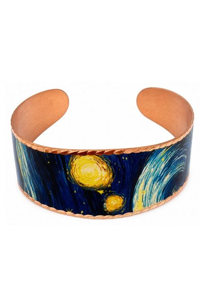 Erol Bakır Black Silver Geometric Wide Form Thick Copper Bracelet, Hand-Embro...