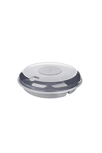 Agora Plast Cutie de prânz cu 3 compartimente și capac, 23 x 5,6 cm, Gri/Tran...
