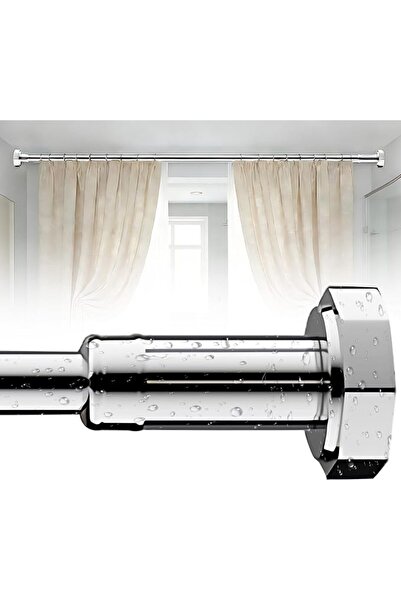 Azulmart Store Shower Curtain Rod 90cm-230cm Adjustable Telescopic Curtain Ro...