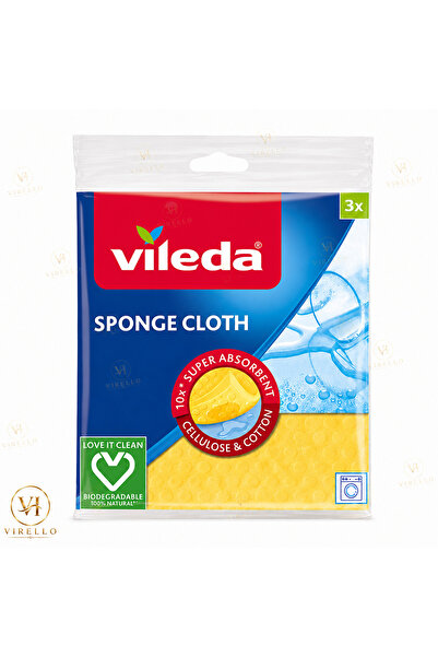 Vileda Lavete buretate Sponge Cloth, super absorbante, 3 bucăți