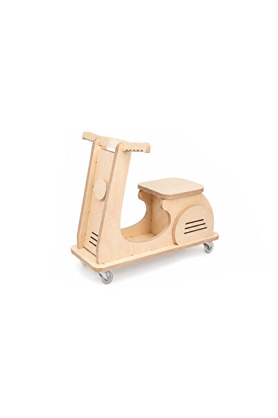 Vivaverse Ahşap Montessori Çocuk Scooter İlk Adım Yürüteci Binilebilir Tekerl...