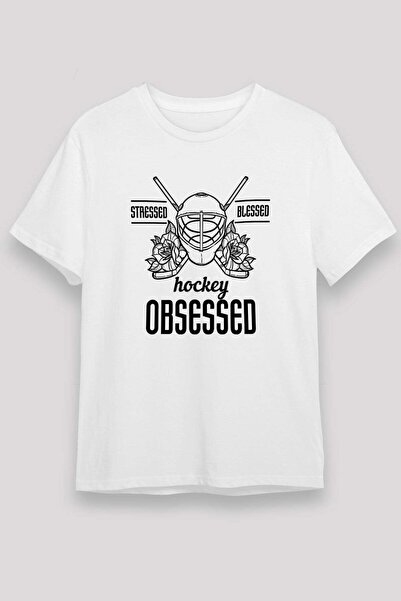Darkhane Hockey Printed Unisex White T-Shirt - Tshirt