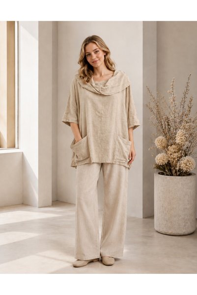 MARWARİ OTANTİK BUTİK 100% Cotton Fabric Capri Sleeve Double Pocket Flared Wo...
