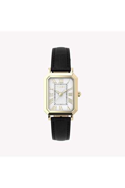 Timex Women's Gold-Tone, Black Leather | TW2Y71900