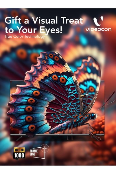 Videocon 43 Inch Edgeless FHD Android 14 Smart TV 2024 New Model Google Play Netflix youtube E43EL1100