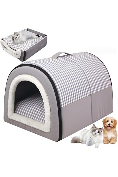 LinJie Cat House,Indoor 2 In 1 Foldable Cat Beds,Removable Cushion Non-Slip C...