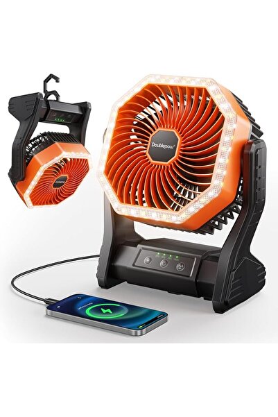 GENERAL Doublepow 20000mAh Camping Fan with LED Light, Portable Rechargeable ...