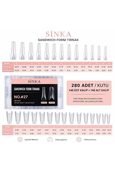 SİNKA Sandviç Form Kalıp Protez Tırnak Kalıp Üst Alt Form 280 pcs