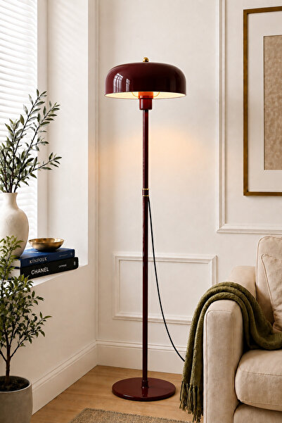 Luna Lighting Marlo Model Vişne Büyük Boy Bohem Lambader Metal Başlıklı Salon...
