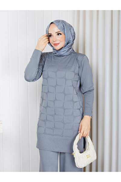 KAYA BUTİK Cold Yarn Self-Star Patterned Tunic