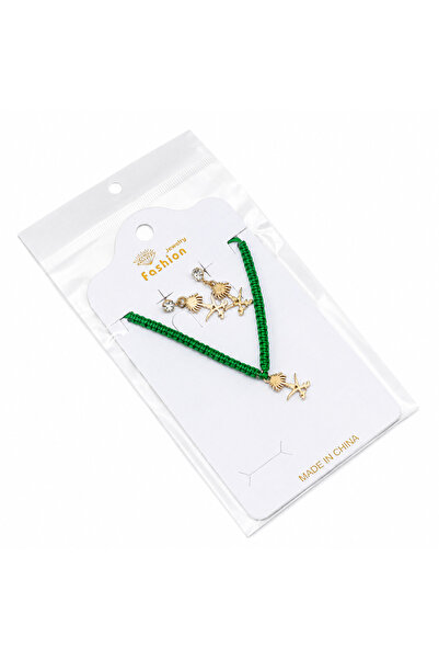 wafra store 12Pcs Saudi National Day Women Girls Accessories Set Green Neckla...