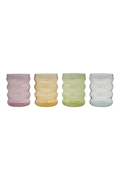 Carrefour Home Set de 4 pahare tip bubble, sticlă borosilicată, 350 ml, Multi...