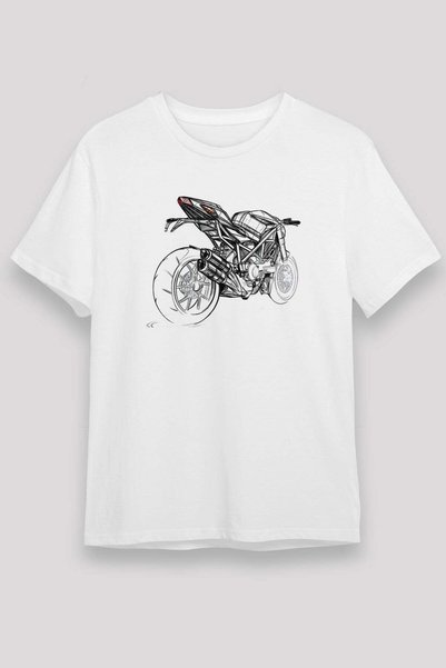 Darkhane Motor Sports Printed Unisex White T-Shirt - Tshirt