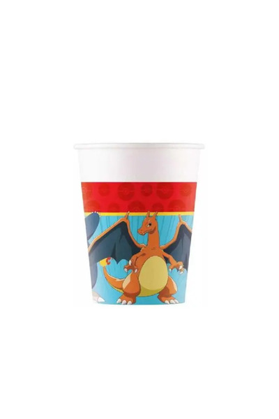 Procos Set de 8 pahare Pokemon, din carton, 200 ml, Multicolor