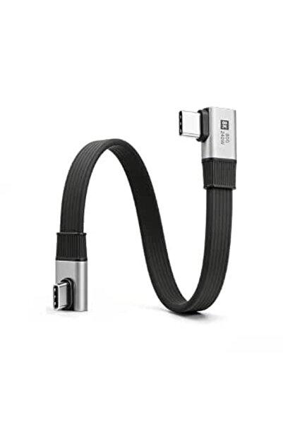SYOSI 80Gbps Short USB C Cable 90 Degree Angle Type C to Type C Cord for Data...