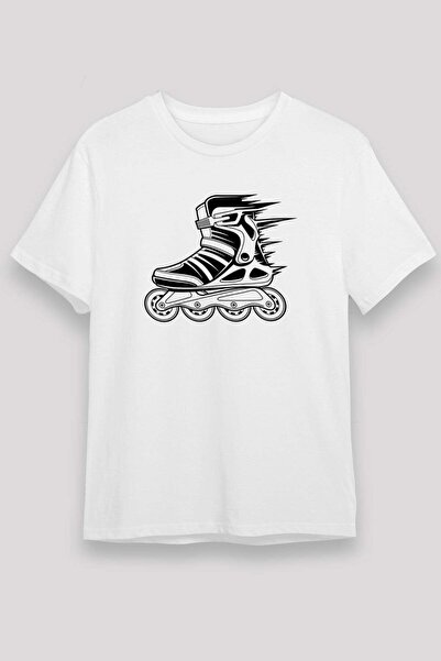 Darkhane Skate Printed Unisex White T-Shirt - Tshirt