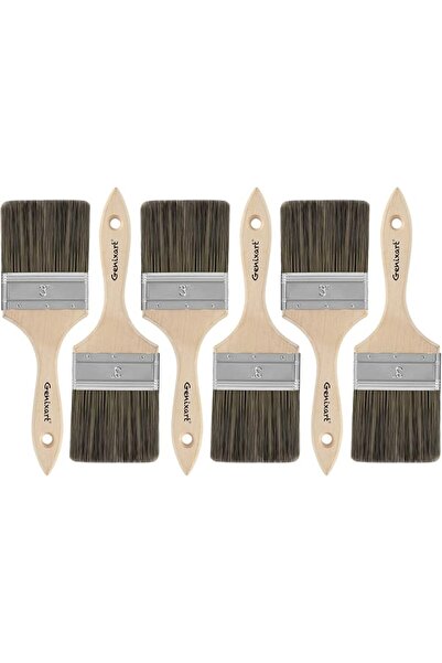 GENERAL Genixart Double Thick Chip Paint Brush, 6 Pack, 3 inch / 75mm Stain B...