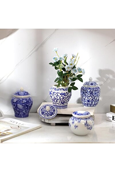 Hushee Small Blue and White Vase Porcelain Vases Blue Chinoiserie Decor Porce...