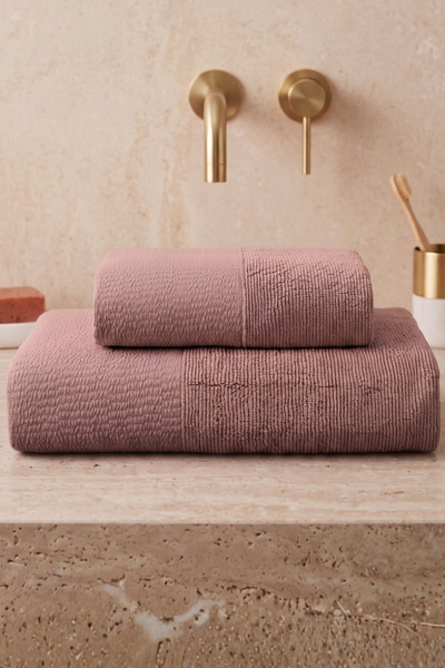 neşe home collection April 2-Piece Textured Bath Towel Set (1 Piece 50X100Cm ...