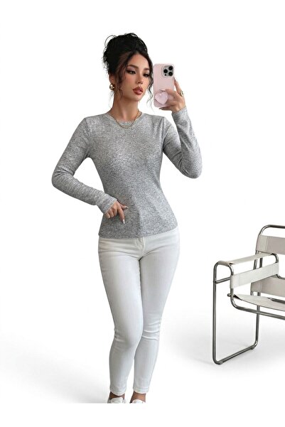 Avones Women's Half High Neck Bodycron Ribbed Knit -Stylish- Blouse