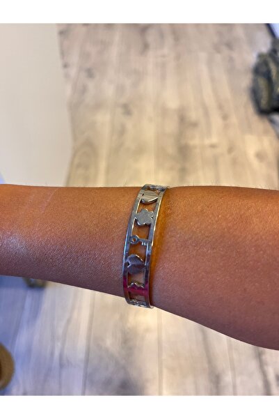 gozdeasutayaccessory Lucky Handcuff Bracelet Silver Color
