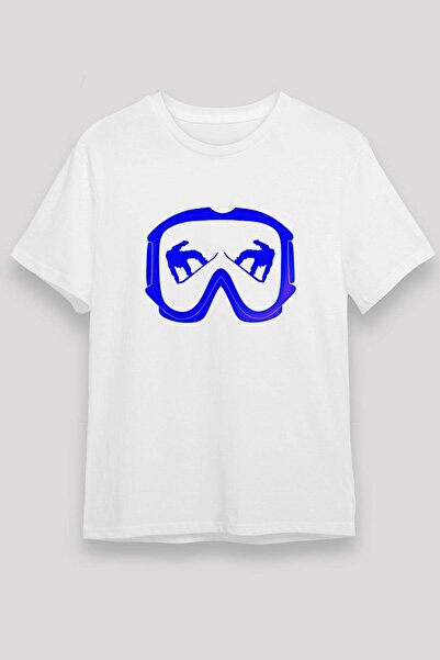 Darkhane Snowboarding Printed Unisex White T-Shirt - Tshirt