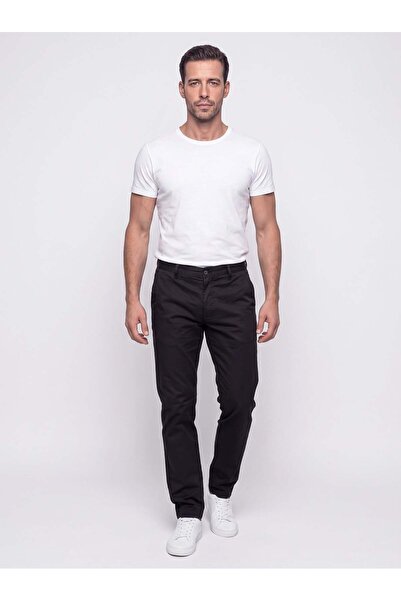 White Stone Pantaloni jogger pentru bărbați, negri, cu elastic lateral Dynami...