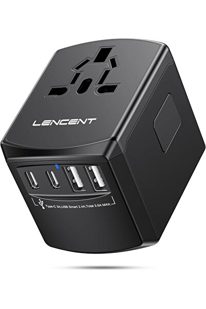 LENCENT Universal Travel Power Adapter, International AC Plug Adaptor