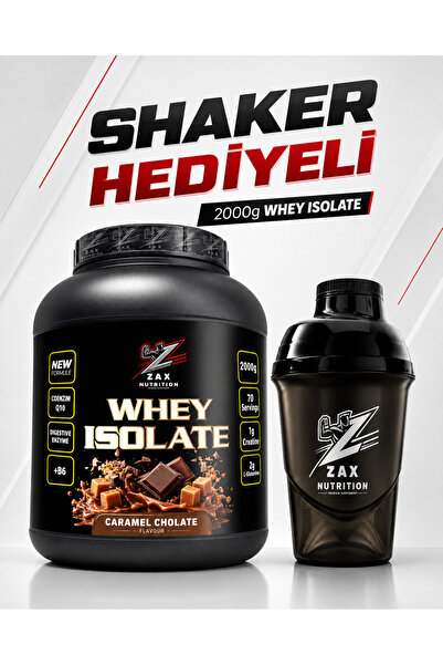 zax nutrition WHEY ISOLATE 2000 GR CARAMEL AROMALI SHAKER HEDİYELİ !