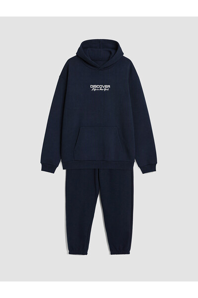 LC Waikiki Navy blue Printed boys' tracksuit set