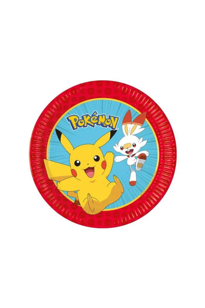 Procos S.A. Set de 8 farfurii Pokemon, din carton, 23 cm, Multicolor