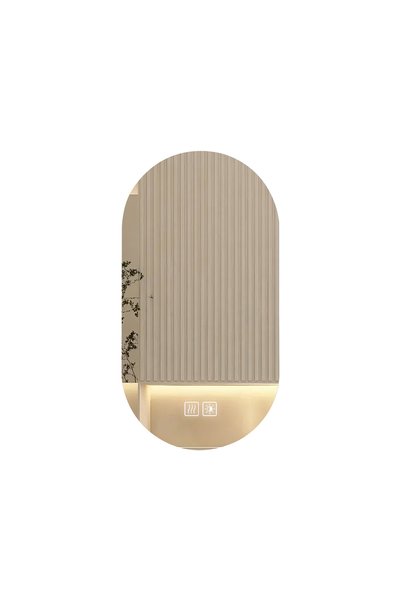 GENERAL Oglindă Baie LED Ovală, 80x50cm, Funcție Dezaburire Smart, Control Ta...