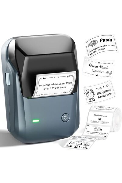 NiiMbot طابعة ملصقات B1 مع تحديد تلقائي للعلامات، طابعة ملصقات محمولة بتقنية ...
